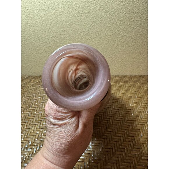 Vintage Ecoglass Spain Hand-Blown Swirled Glass Marble Vase - Picture 6 of 10